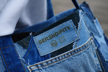 Load image into Gallery viewer, SERENDIPITY DENIM TOTE BAG &quot;ZIG-ZAG&quot;
